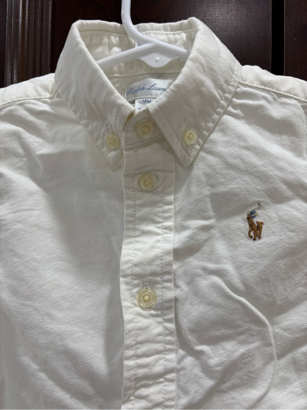Ralph Lauren White Long-Sleeve Button-Down Shirt for Kids - Picture 2 of 6